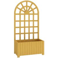 jardinera con enrejado 60x30x120 cm madera natural