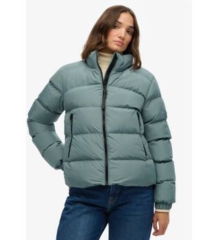 Superdry para mujer. W5012006A Chaqueta Sports Puffer azul (XL), Casual, Poliéster