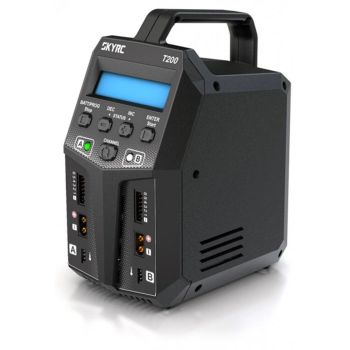 Cargador de equilibrio de batería SKYRC T200 2X100W 12A AC/DC DUAL para baterías de 1-6S Lipo/LiHV/LiFe/LiIon