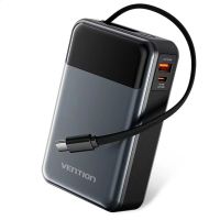 vention fhy 65w 77wh 20000mah bateria externa con pantalla led con cable type-c fuente de alimentacion con 2 entradas y