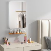 costway 70 x 50 cm espejo led de pared de bano espejo de tocador con 3 colores regulacion continua desempanado automatico memoria reflexion hd