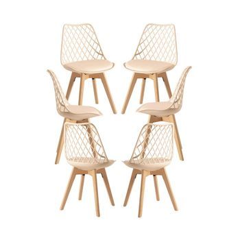 Pack 6 Sillas Mima De Polipropileno 82*49*43 Cm - Crema