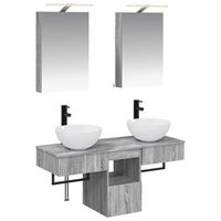 juego de muebles de bano 5 pcs sonoma gris 40 x 105 x 605 cm vidaxl