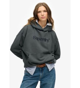 Superdry para mujer. W2012431A Sudadera Core bordado gris (L), Casual, Algodón
