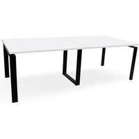 mesa de reuniones estructura metalica negra 300x120 cm blanco ofilike