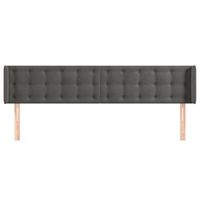 cabecero cama mueble de dormitorio de terciopelo oscuro 163 x 16 x 7888 cm gris m020008228
