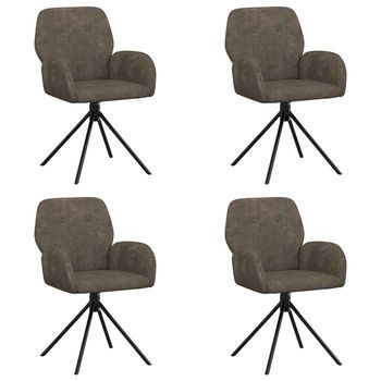 Sillas De Comedor Giratorias 4 Uds. Cuero De Suede Sintético Vidaxl
