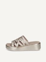 caprice mule metallic made of leather with wedge heel size 40