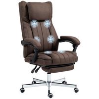 silla de masaje oficina reclinable 135 con reposapies y 6 puntos vibracion marron