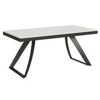 mesa de comedor rectangular de roble claro lina 160 cm-color blanco-ancho extensible