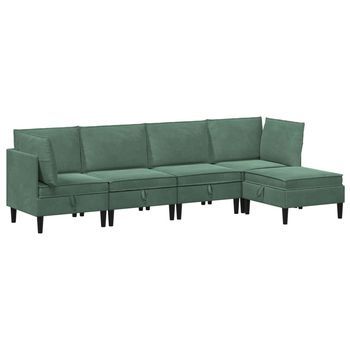 Juego De Muebles De Salón 5 Uds. Verde Mar Terciopelo Vidaxl