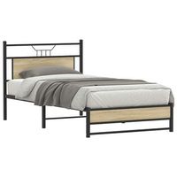 cama individual  cama para adultos  estructura de cama sin colchon madera roble sonoma 100x200 cm