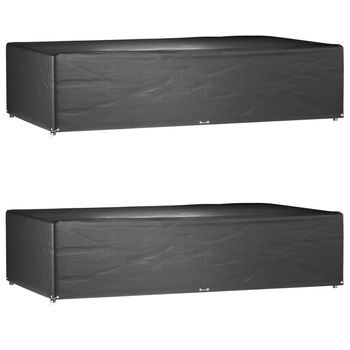 Fundas Muebles Jardín 2 Uds | Cubiertas Muebles Jardín 12 Ojales Rectangular 315x180x75 Cm Cfw30383