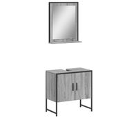 vidaxl set de muebles de bano 2 pzas madera de ingenieria gris sonoma