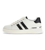 guess para hombre fmfwyclea12 zapatillas de piel wycron blanco 44 plano cordones casual