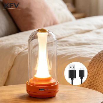 Lámparas LED KVF para dormitorio, luz para dormir, luz recargable, luz ambiental, luz de escritorio para mesita de noche, lámpara de luz nocturna impermeable para exteriores ночной светильник lampara