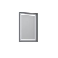 espejo decorativo de madera  - 60 x 10 x 90 cm - gris mate