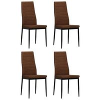sillas de comedor 4 unidades tela marron vidaxl