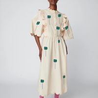 stella nova embroidered scalloped cotton-poplin midi dress - dk 32uk 6