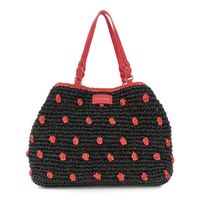bolso bandolera de crochet tejido a mano con cierre magnetico y mosqueton blackcoral