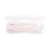 cucharas de silicona con estuche 2unds rosa