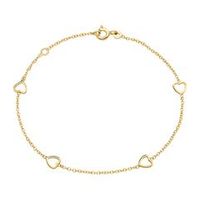 pulsera corazon para mujer en oro 14 quilates