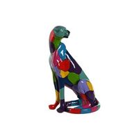 figura resina 25x18x41 pantera multicolor