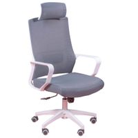 silla de escritorio ergonomica con reposacabeza gris oscuro