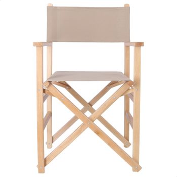 Silla de madera y lona gris piedra 51x46x86 cm