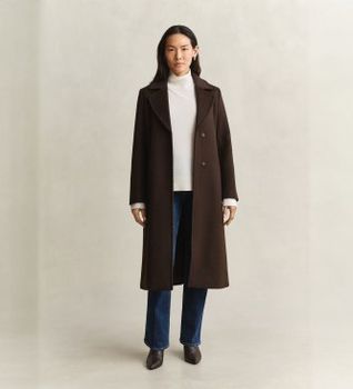 Gant para mujer. 4751184 Abrigo Belted Wool Blend marrón (S), Lana, Clásico