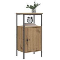 pack 2 uds mesitas noche  mesilla de noche madera ingenieria roble artisan 41x31x80 cm cfw17604