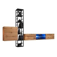 conjunto de muebles de salon estilo industrial switch m6 color roble