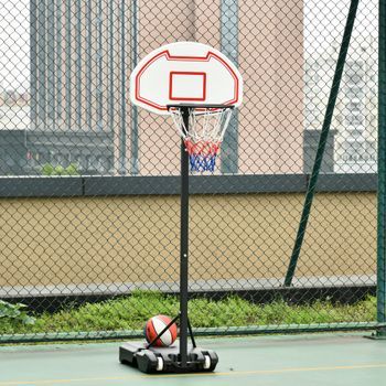 Canasta De Baloncesto De Pie Homcom Metal Pe, 73x49x249cm, Multicolor