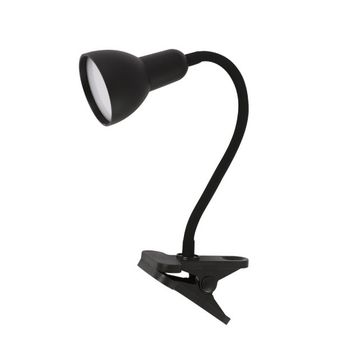 FABRILAMP Flexo Gates Negro 6w 450lm 5000k Fijacion C/pinza Flexible Orientable 31x7x11,5 Cm