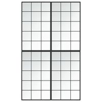 espejos de pared 4 uds metal negro 100x60 cm vidaxl