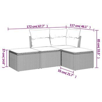 Conjunto De Sofá Exterior (con Cojines, Juego De Cuatro Piezas)