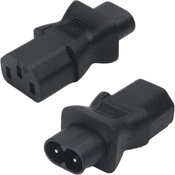 Adaptador Alimentacion C13 Hembra A C8 Macho Negro
