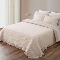 colcha volante lavada  funda de cojin 135 cm rufino diaz beige