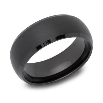 Anillo de tungsteno negro, superficie redonda