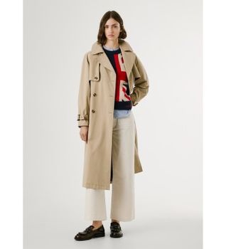 Pepe Jeans para mujer. PL4024349 Abrigo Sofia beige (XL), Casual, Poliéster