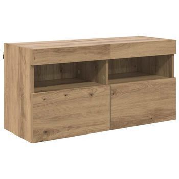 Mueble De Tv Montado En La Pared 80 X 30 X 40 Cm Roble Artisan Vidaxl