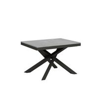 mesa extensible 90x120380 cm volantis evolution cemento estructura antracita