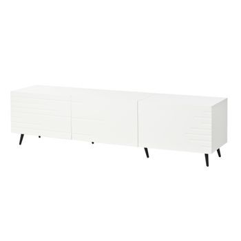 Mueble De Tv Blanco De 180 Cm Para Televisores De Hasta 80 Pulgadas, 3 Puertas Abatibles