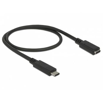 Cable USB-C de Delock 0,5 m USB 3.2 Gen 1 Negro