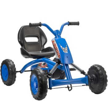 AIYAPLAY Kart Pedales Go Kart con Ruedas PP Marco de Acero Carga 30 kg para Niños y Niñas de 2-5 Años Azul