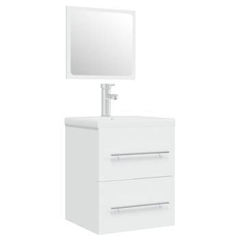 Mueble De Baño Con Lavabo Madera Contrachapada Blanco
