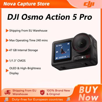 Envío desde la UE, DJI Osmo Action 5 Pro, Sensor de 1/1.3″, 4 Horas de Duración de Batería Extendida, Pantallas Táctiles OLED Dobles de Alto Brillo, DJI Osmo Action 5 Pro
