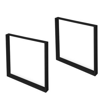 Juego De Patas Rectangulares Square Para Mesa 600mm Ancho 800 Mm, Pintado Negro
