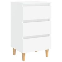 mesita de noche con patas de madera maciza blanca 40x35x69 cm vidaxl