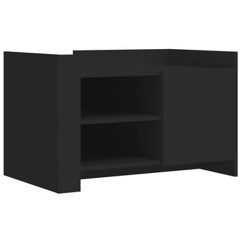 Mesa De Café - Mesa De Centro Madera De Ingeniería Negra 80x50x50 Cm